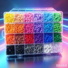 12000顆/包 2.6mm/0.1in 熔融小孔珠，彩色馬蹄形珠子套組－適合DIY珠寶製作、編髮、項鍊、耳環與裝飾－大批量塑膠工藝穿孔珠，適用於小型商業用途 - 多色1 - 查看 2