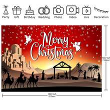 Authorize Nativity Christmas Children's Party Award Scene Birthday Party Background Banner. Nativity Christmas Themed Wall Decoration. Photo Background Garden Decor Outdoor. Ideal Choice For Celebration Events, Room Decoration, And Display Props - Multicolor - View 13