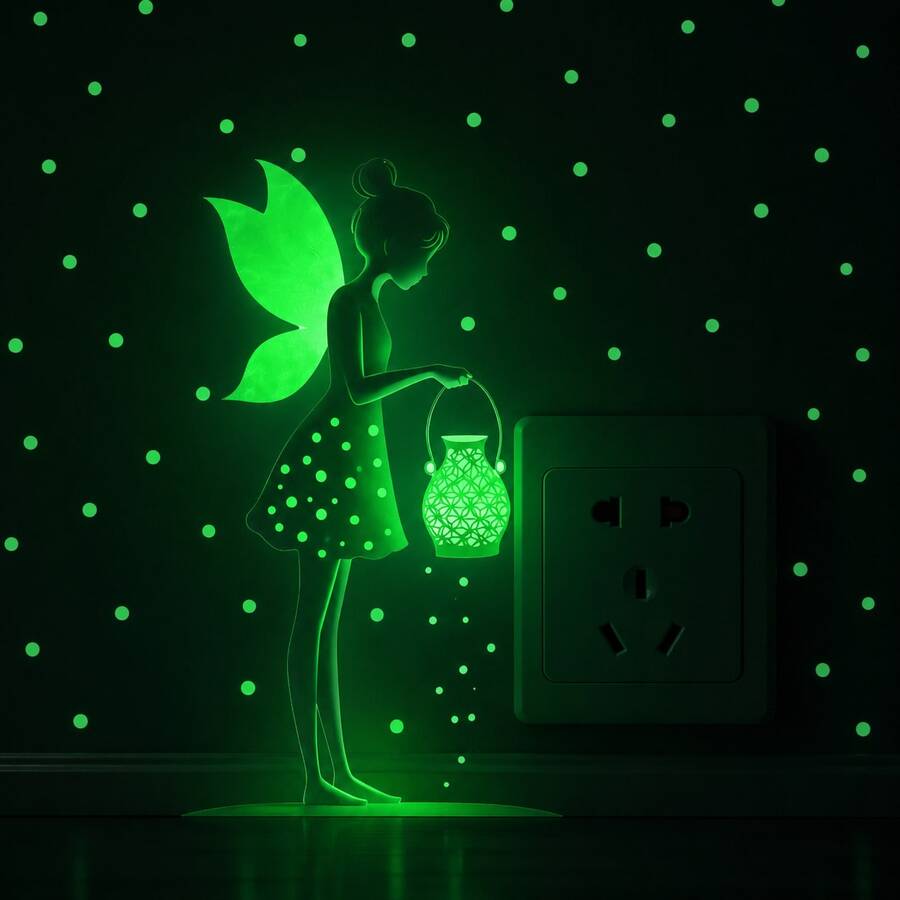 Pegatina de pared de gato negro que brilla en la oscuridad, decoración de interruptor y enchufe, autoadhesiva, impermeable, fácil de rasgar, pegatina fluorescente de gato lindo - Multicolor - Ver 1