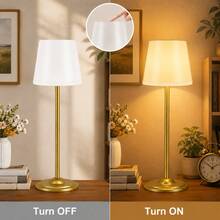 LED Rechargeable Shower Table Lamp, USB Interface, 3 Color Temperature Touch Dimming, Ambient Lighting, Portable Night Light, 360° Lighting, Adjustable Height Metal Lamp Base, Suitable For Bar, Living Room, Dining Table, Desk Reading And Outdoor Camping - Desk Lamp - View 4