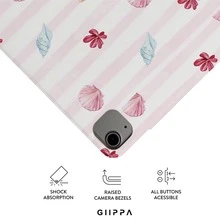 GIIPPA 1件粉色條紋海馬貝殼花卉印花保護殼，磁吸可拆卸Y-Fold防震保護套附筆槽，適用於iPad Mini 6/7、Air 2/3/4/5/11/13" (M2/M3 2024-2025)、5/6/7/8/9/10/11代、Pro 10.5/11/12.9" (2017-2025)，適合情人節、返校季、辦公室、聖誕節、萬聖節、感恩節假期，送女友的最佳禮物，完美婚禮季禮物 - 多色1 - 查看 5