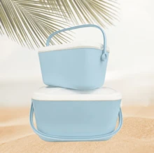 BLOOM STORE - Nevera pasiva rígida Atlantic Bubble con soportes para botellas - Nevera portátil para playa y camping, varios tamaños - Azul - Ver 5