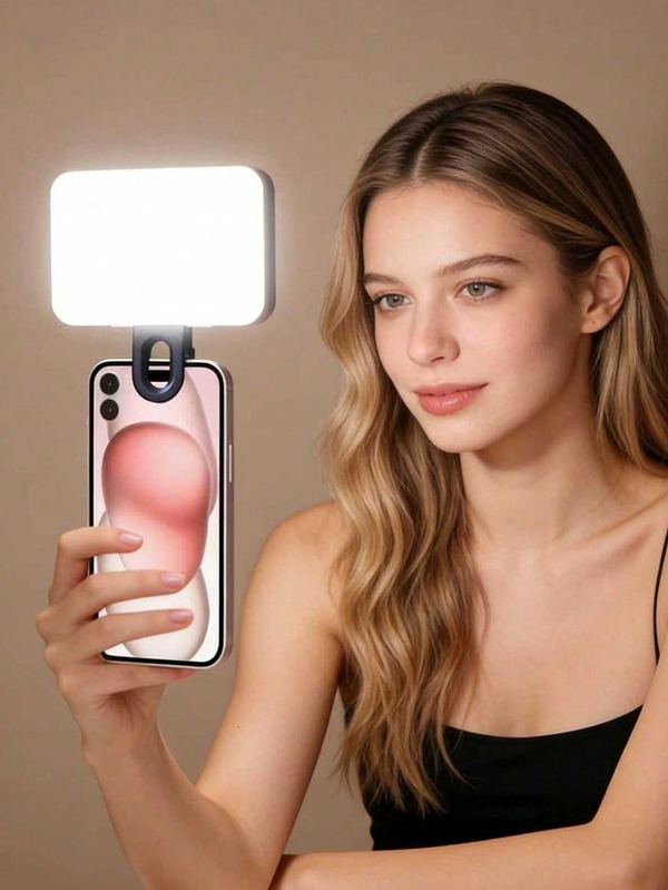 DUONENG Draagbare clip-on LED-invullamp, geschikt voor sportfotografie - Compact ontwerp, 3 lichtstanden, instelbare helderheid en hoek, USB-interface, compatibel met laptops/telefoons/tablets/Zoom-gesprekken/make-up, ook voor selfies en livestreaming, draagbare lamp