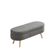 Storage Bench With Storage Space, Beige Color, Ideal For Bedroom Or Hallway - 灰色 - 查看 3