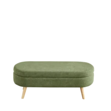 Storage Bench With Storage Space, Beige Color, Ideal For Bedroom Or Hallway - 綠色 - 查看 2