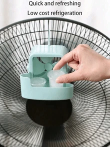 Hanging Fan Ice Cooling Box, 4 Ice Boxes Included. Portable Air Cooler Fan Accessory, Ice Wind Chiller For Standing Floor Fan Home Use. Home Standing Fan, Bedroom, Living Room, Dormitory, Summer Indoor Cooling - Multicolor - View 2