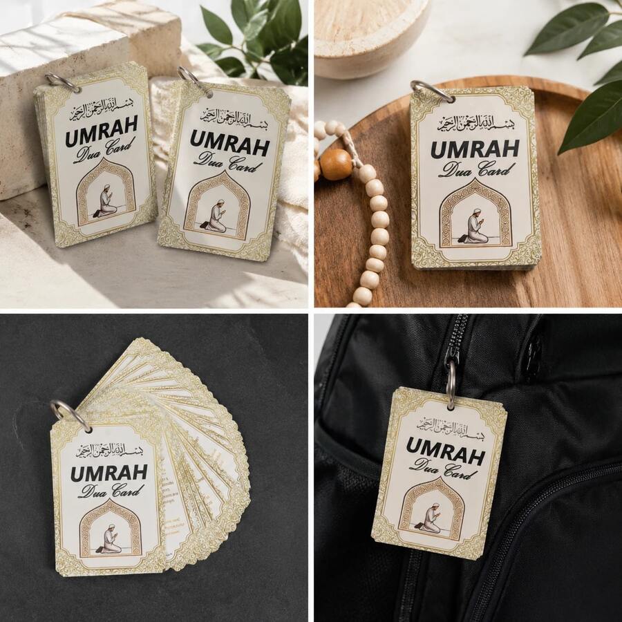 UMRAH Dua Card Gift Set, Religious Memorial Prayer Card, Portable Hanging Card For Party Favors & Friends Gift - View 1