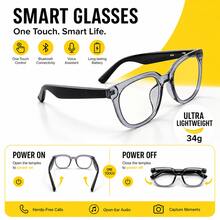 SENBONO New AI Translation Smart Audio Glasses, Hall Sensor One-Click Activation, Wireless Calls, Music Playback, Hands-Free Phone Calls, Camera Control, Voice Activation, Fashion Smart Glasses, Unisex, Gift For Friends, Birthday Gift - View 5