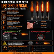 Directional Led Motorcycle Sequential Flashing Indicator 4pcs. Vmingo - Blue - View 4