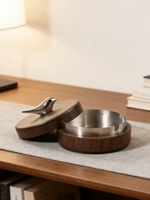 1pc Bird-Shaped Ashtray With Lid, Windproof Ash Box, Stainless Steel Inner Liner, Easy To Clean Textured Ashtray, Suitable For Home And Office, Prevents Ash Scattering, Creative Nordic Style, Great Gift - Multicolor - View 9