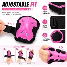BAT DEICIDE 6PCS Kids Protective Gear CPSIA Certified: Knee Pads Elbow Pads Wrist Guards For Skateboard Cycling Scooter Skating Balance Bike 5-10Y, Back To School - Pink - View 9