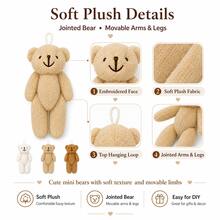 12PCS Mini Plush Teddy Bear Keychain Charms, 3 Color Mixed Set, Cute Bag Pendant/Keyring Decor, Valentine Gift & Party Favor - 12 Pcs - View 5