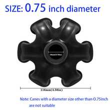 1pc 3/4 Inch Replacement Crutch Tip - Heavy Duty Rubber Self-Standing 3/4/6 Prong Replacement Base For Walking Canes, Crutches, Folding Canes - 3/4/6 Prong Rubber Cane Feet (Black),Belt - Black - View 2