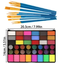1PC,12/20/26Colors Water Color Oil-Based Vibrant Painting Pigments, High Saturation, Smudge-Resistant, Suitable For Christmas, Carnival, Halloween, Cheerleading, Back To School, Office Use - Single Piece - View 16