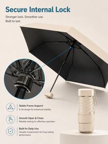 6-Fold Mini Folding Umbrella, Windproof, Sun Protection Beach Umbrella, With Protective Sleeve, Compact, Easy To Carry, Lightweight Design, Perfect For Travel, Hiking And Daily Use, Holiday And Birthday Gift, Travel Parasol - Multicolor - View 7