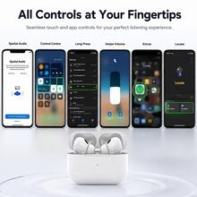 AirPro Bluetooth 5.4 Earbuds With ENC Microphone For Crystal Clear Calls, Wireless In-Ear Headphones With Low Latency Audio, 48H Playtime, USB-C Charging, LED Battery Display, Comfortable Fit For Remote Work, Office, Zoom Meetings, Study And Travel - 白色 - 查看 5