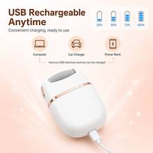 GANLAIX 可充電便攜式電動磨皮機，附可替換滾輪頭的電動去繭器，500mAh USB足部護理工具，5色，簡易手足皮膚護理，男女通用聖誕禮物 - 彩色 - 查看 6