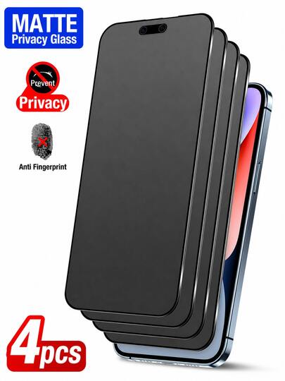 CASECOPS 4 Peças Protetores de Tela de Privacidade Fosca, Superfície Fosca, Toque Suave, Adequado para iPhone 17 Pro Max/17 Pro/17 Air/17/16 Pro Max/16 Pro/16/15 Pro Max/15 Pro/15/14 Pro Max/14 Pro/14 Plus/14/13 Pro Max/13 Pro/13/12 Mini/12/11/Xs Max/X/Xr, Anti-Impressão Digital, Anti-Arranhão, Filme Fosco Anti-Espionagem