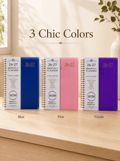 2026-2027 A5 Spiral Notebook Portable Weekly Planner Multifunctional Daily Schedule Journal Notepad Desk Accessories For Students Office Daily Use