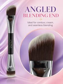 ENERGY Dual-Ended Makeup Brush Set, Portable Face Makeup Brushes With Storage Bag For Foundation Concealer Blush Powder - Black - View 4
