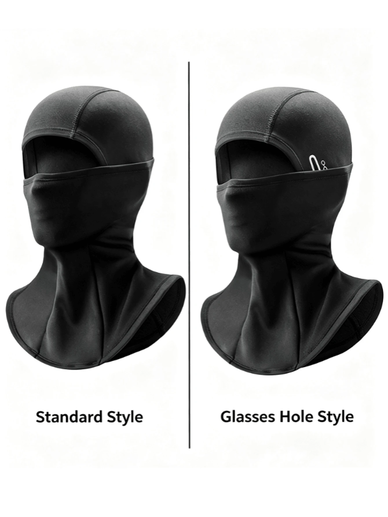 1/2pcs Unisex Black Fleece Balaclava Winter Windproof Full Face Mask Neck Warmer For Skiing Cycling Outdoor Sports - Multicolor - View 1