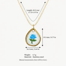 1/2/3/4pcs New Fresh Flower & Rabbit Necklace, Elegant Style, Oil Drip Craft, 18K Gold PVD Plated 316 Stainless Steel Material, Stainless Steel Jewelry. Suitable For Wife And Mother To Wear, Easy To Match With Girls' Daily Outfits, Beach Vacation Parties, Music Festivals, Travel And Sightseeing Occasions, Charming Women's Jewelry, Women's Bracelets And Necklaces, Small Accessories. - Multicolor - View 18
