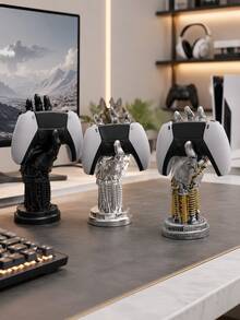 Game Controller Stand Cyberpunk Mechanical Hand Controller Base Robot Controller Holder Headphone Stand Statue Game Desk Decor Sci-Fi Gaming Room Decoration Gaming Accessories Men Gamer Gift Perfect Christmas Or Halloween Gift - Multicolor - View 5