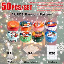 Xmas Candle Making Craft Set 50 Pieces, 10 Random Christmas Pattern Storage Tins Equipped With 40 Professional Candle Making Supplies, Great For DIY Hobby Projects And Brightening Up Holiday Party Scenes - 50pcs/10 Sets/5 - View 12