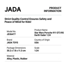 Simba Disney Jada Toys 1:24 Darth Vader Alloy Model Car, With Mandalorian Figure, Metal Collectible Vehicle, Display Model, Birthday Gift - Multicolor - View 11