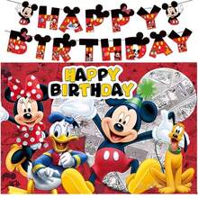 Cute Multiple Cartoon Character Theme Party Backdrop Banner Birthday Party Decoration Set - Multicolor - View 5