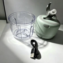 電動迷你食物切碎機-小型便攜式廚房電器,無線電動大蒜切碎機與迷你食物處理機,便攜式迷你食物處理機,可充電蔬菜攪拌機(輕量化設計,適用於堅果、辣椒、洋蔥)塑膠材質,蔬菜切碎攪拌機 - 彩色 - 查看 15