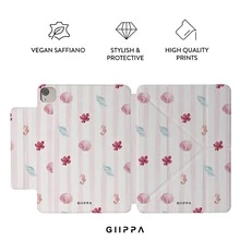 GIIPPA 1件粉色條紋海馬貝殼花卉印花保護殼，磁吸可拆卸Y-Fold防震保護套附筆槽，適用於iPad Mini 6/7、Air 2/3/4/5/11/13" (M2/M3 2024-2025)、5/6/7/8/9/10/11代、Pro 10.5/11/12.9" (2017-2025)，適合情人節、返校季、辦公室、聖誕節、萬聖節、感恩節假期，送女友的最佳禮物，完美婚禮季禮物 - 多色1 - 查看 4