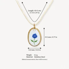 1/2/3/4pcs New Fresh Flower & Rabbit Necklace, Elegant Style, Oil Drip Craft, 18K Gold PVD Plated 316 Stainless Steel Material, Stainless Steel Jewelry. Suitable For Wife And Mother To Wear, Easy To Match With Girls' Daily Outfits, Beach Vacation Parties, Music Festivals, Travel And Sightseeing Occasions, Charming Women's Jewelry, Women's Bracelets And Necklaces, Small Accessories. - Multicolor - View 17
