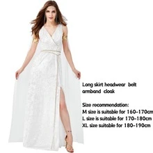 Ancient Greek Mythology Goddess Queen Cosplay Costume Sexy High Slit Long Dress For Women Halloween Carnival Clothing Perform - Multicolor - View 11
