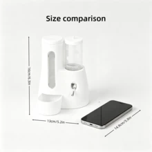 1pc Plastic Feeder And Water Dispenser Combination, Suitable For Hamsters And Birds, 2-In-1 Automatic Leak-Proof Large Capacity, Quiet Design, Anti-Bite, Detachable And Easy To Clean, Gravity-Fed - View 7