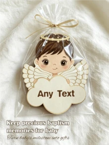 Magnet Kulkas Kayu Malaikat Baptis Bayi yang Disesuaikan, Suvenir Baptis Kenang-kenangan yang Dipersonalisasi dalam Jumlah Besar, Cocok untuk Pesta Ulang Tahun, Baptis, Komuni, dan Hadiah - MultiWarna - View 10
