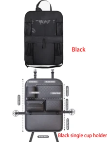 Car Seat Back Storage Bag Set, Car Seat Organizer, Multi-Functional Tissue Box, Rear Seat Storage Box - Thickened Compartment Design, Anti-Kick And Easy To Clean; Suitable For Road Trips And Daily Commute, Can Store Miscellaneous Items, Books And Snacks; Compatible With Various Sedan And SUV Models - Backrest Style - View 5