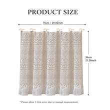 1pc Vintage Hollow Lace Semi-Transparent Decorative Curtain, Stove Oven Cabinet Cover, Minimalist Cream Style Kitchen Home Decor (Size 76*54cm) - Beige - View 3