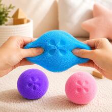 1pc Squeeze Ball Stress Relief Toy, Press And Bounce Back Decompression Ball, Venting Tool, Soft Rubber Sensory Training Toy Game For Kids And Adults - Multicolor - View 5