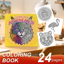 Sách tô màu Calmness Patterns cho người lớn và trẻ em, các trang vẽ mandala động vật phong cách Boho giúp giảm căng thẳng, nét đậm dễ tô, bao gồm các họa tiết và mandala dễ thương thoải mái, quà tặng Ngày của Mẹ, đồ dùng tựu trường - Họa tiết mandala động vật - Xem 3
