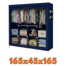 Foldable Wardrobe Closet For Organizing Clothes With Zipper - 165x45x165 隨機 - 查看 6