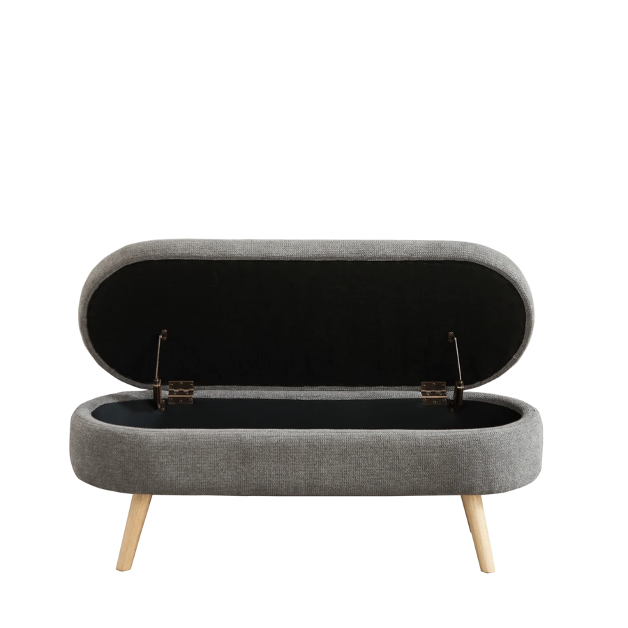 Storage Bench With Storage Space, Beige Color, Ideal For Bedroom Or Hallway - 灰色 - 查看 1