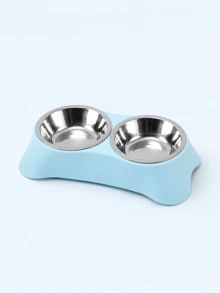 1pc 2-In-1 Pet Double Bowl Set, With 2 Detachable Stainless Steel Food And Water Bowls, Wide PP Base, Easy To Clean Feeding Station, Suitable For Cats, Dogs, Puppies And Small Dogs For Indoor And Outdoor Daily Use. 2pcs-Trapezoidal Bowl + Stainless Steel Bowl/1set - One Size Fits All - View 18