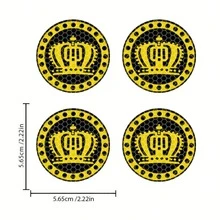 4pcs/Set Crown Pattern Car Wheel Hub Reflective Stickers - Vinyl Self-Adhesive Safety Warning Stickers, Suitable For SUV And Trucks, Fashionable Appearance Decorative Stickers, Enhance Night Driving Safety, Made Of High-Grade Reflective Vinyl Material, High Visibility In Low Light/Dark Environments, Waterproof And Weather-Resistant, Suitable For Outdoor Use, Easy To Apply On Wheel Rims - A - View 10
