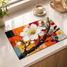 Alfombrilla de drenaje con estampado/Alfombrilla absorbente/Alfombrilla de secado para cafetera & vajilla - Protector de mesa de poliéster absorbente con respaldo de goma antideslizante, decoración de encimera de cocina - Mantel individual para bar en casa & mesa de comedor - Multicolor - Ver 3