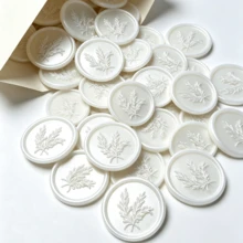 30pcs Pearl White Rosemary Wax Seal Stickers, Self-Adhesive Envelope Seals, Suitable For Wedding, Party, Birthday, Christmas - Rosemary Pearlescent White - View 2