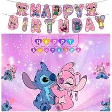 Cute Multiple Cartoon Character Theme Party Backdrop Banner Birthday Party Decoration Set - Multicolor - View 13