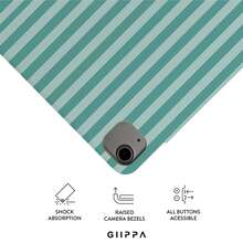 GIIPPA 1件 薄荷綠與鼠尾草綠條紋 Y 型折疊磁吸平板保護殼，PU 皮革外層搭配硬質壓克力防彎背板，無筆槽，多角度支架，自動休眠/喚醒，適合辦公與日常使用，相容 iPad Mini 6/7、Air 2/3/4/5/11/13" (M2/M3 2024-2025)、5/6/7/8/9/10/11代、Pro 10.5/11/12.9" (2017-2025)，Summer Obal Na 保護殼，11 A16 保護殼，保護套 - 多色11 - 查看 3