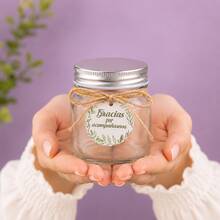 Thank You Glass Jars, PACKS OF 3,6 AND 12 PZS. Clear Glass Jar, With Silver Screw Lid, Thank You Card And Decorative Bow, Memory Jar, Jars For Sweets, Chocolates. Gift Jars, Souvenirs... - 3 chiếc - Xem 2