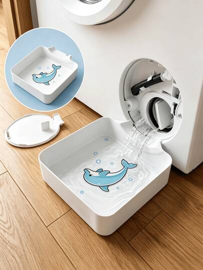 1pc Customized Pattern Heavy Duty Washing Machine Drain Tray Replacement Funnel, Enhance Your Laundry Experience! Multi-Functional Washing Machine Drain Accessory, Washing Machine Outlet Cleaning Tool, Plastic Material, Can Be Used For Washing Machine Outlet Water Storage, Effectively Prevent Laundry Room Floor Overflow, Can Be Used For Bathroom Water Storage, Souvenir For Cleaning And Storage Enthusiasts, Halloween, Christmas, Graduation Season, The Best Drain Tray Gift